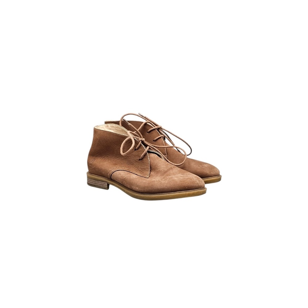 Hush Puppies Moyen Tan Leather Lace Up Ankle Booties Shoes 6.5 HW06812-218